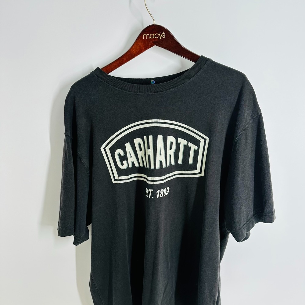 Carhartt Crew Neck Short Sleeve Oversized Graphic Spell Out T-Shirt Black